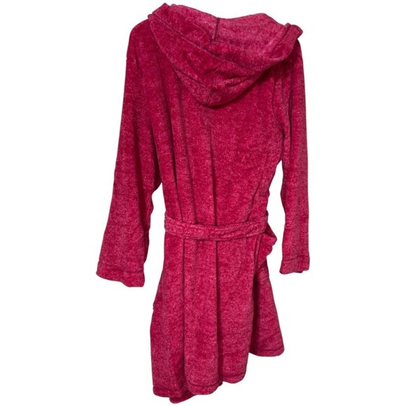 NWT Ulta Beauty Hot Pink Hooded Plush Bathrobe with belt - Size L / XL - Picture 2 of 3